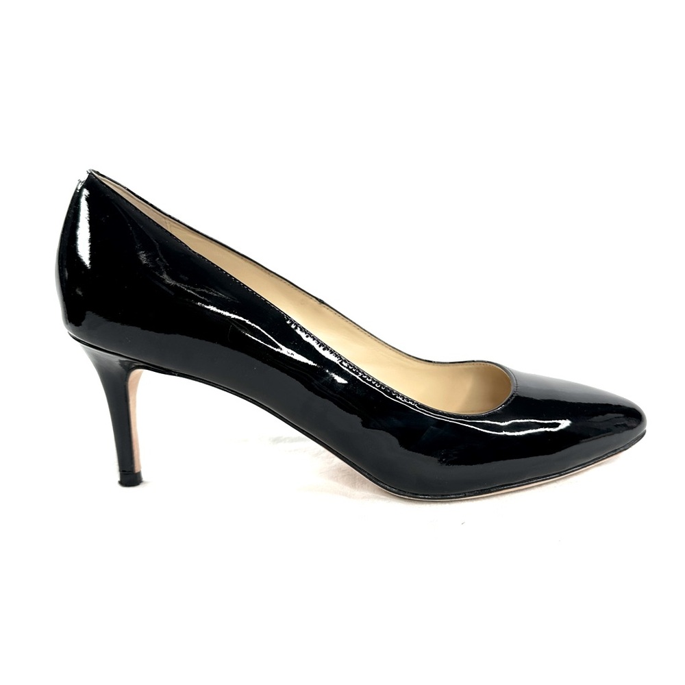 Cole Haan Women Size 9 Black Patent Leather Mid Heel Pump Shoe Office Travel